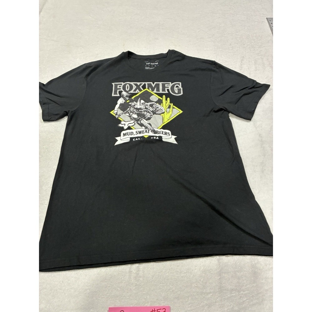 Fox Racing Men's Black Short Sleeve Tshirt XL 74 Born In CA Skull Graphic. SKU53
